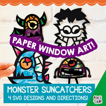 Preview of Monsters Art Activity for Preschool | Fall Fun Paper Craft Art Center SVG File