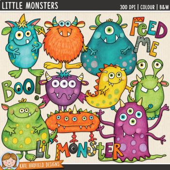 Preview of Monsters Clip Art (Kate Hadfield Designs)