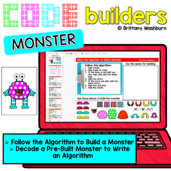 Preview of Monsters Code Builders - Computer Science Digital Activities