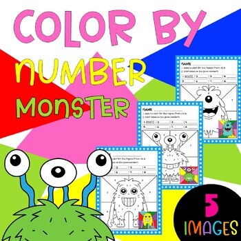 Monsters Color by Number| Fun Math Art Center Activity by Patiphan ...