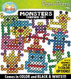 Monsters Fuzzy Pom-Poms Clipart {Zip-A-Dee-Doo-Dah Designs}