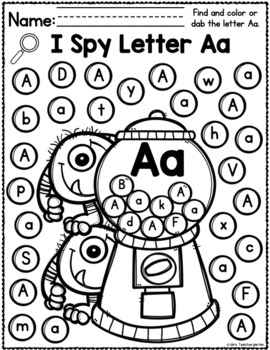 Monsters I Spy Letters A-Z by Mrs Teachergarten | TpT