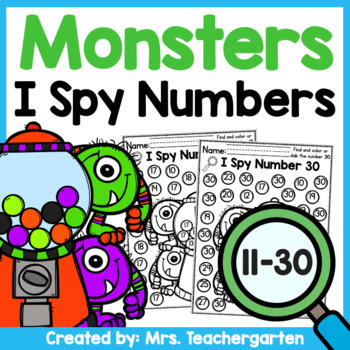 Preview of Monsters I Spy Numbers 11-30