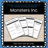 Monsters Inc Movie Viewing Guide + Worksheets (Business, L