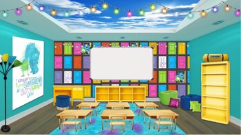 Preview of Monsters Inc. Themed Virtual Classroom Background