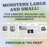 Monsters Large and Small: Reading Comprehension Passages a