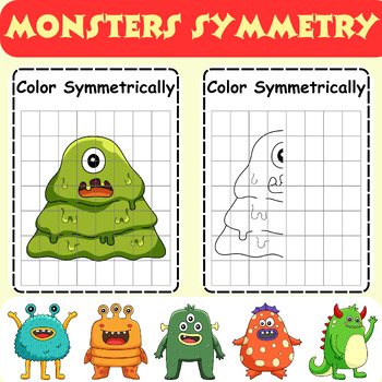 Preview of Monsters Lines of Symmetry Drawing Activity