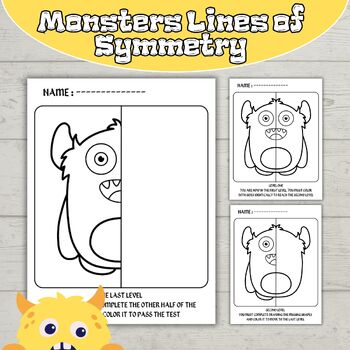 Monsters Lines of Symmetry Drawing Activity ,Fun Math Art Center ...