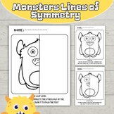 Monsters Lines of Symmetry Drawing Activity ,Fun Math Art 