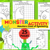 Monsters Lines of Symmetry|Halloween,Animals Lines of Symm
