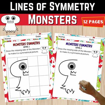 Monsters Lines of Symmetry | Reflection Symmetry - Monsters Drawing