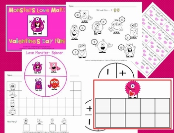 Preview of Monsters Love Math-Valentine's Day Math Centers!