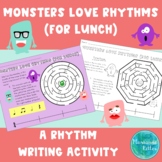 Monsters Love Rhythms for Lunch - A Rhythm Writing Activity