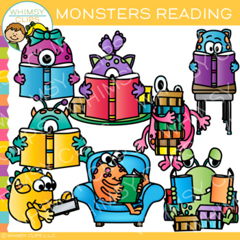 Preview of Monsters Reading Clip Art