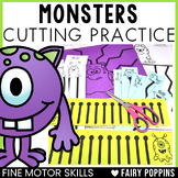 Monsters Cutting Practice - Scissor Skills Worksheets