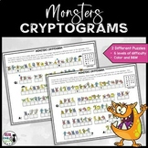 Secret Code Cryptograms with Monster Theme - Crack the Cod