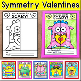 Monsters Lines of Symmetry Valentine's Day Cards