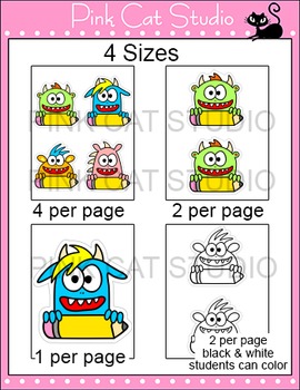 monster theme name tags labels editable classroom decor by pink cat