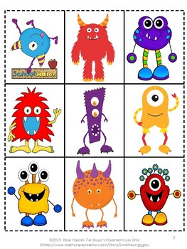 Monster Memory Game, Worksheet, Education.com