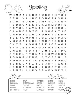 Preview of Difficult Spring Word Search