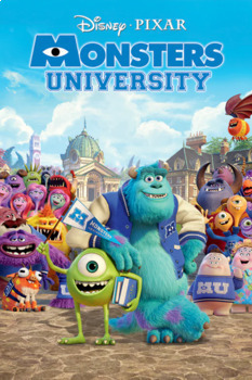 Preview of Monsters University Movie Guide for College Readiness with Kahoot, PPT & Key