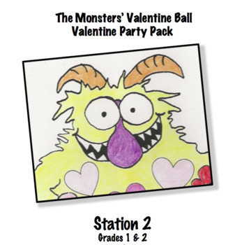 Preview of Monsters' Valentine Ball Party Pack - Station 2 Monstrous Math