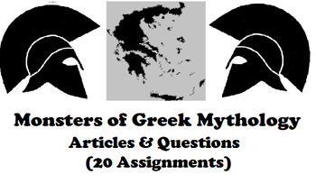 Preview of Monsters of Greek Mythology Article and Questions Bundle (20 WORD Assignments)