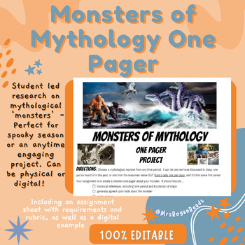 Preview of Monsters of Mythology One Pager