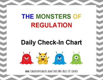 Preview of Monsters of Regulation Daily Check-In Chart- self regulation