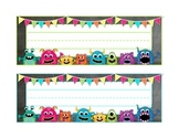 Monsters on Chalkboard Large Name Tags/Desk Plates