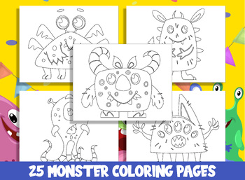 Preview of Monstrously Fun Adventures: 25 Kid-Friendly Monster Coloring Sheets, PDF File