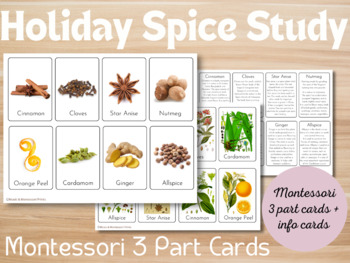 Preview of Montessori Holiday Spice Study // 3 Part Cards // Spice and Botany Cards