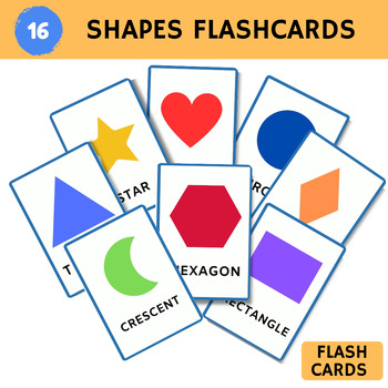 Preview of Montessori 16 Shapes Flashcards Printable Set