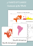 Montessori 3 Part Cards - Continents of the World
