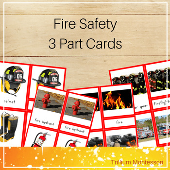 Preview of Montessori 3 Part Cards- Fire Safety