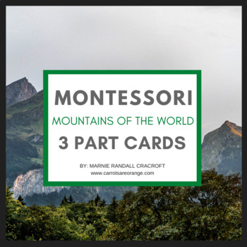 Preview of Montessori 3 Part Cards - Mountains of the World