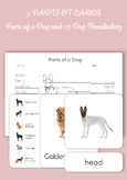 Montessori 3 Part Cards - Parts of a Dog and 12 Dog Breeds