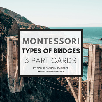 Preview of Montessori 3 Part Cards - Types of Bridges