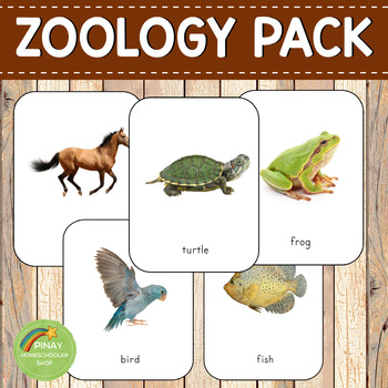 Preview of Montessori 3 Part Cards Zoology BUNDLE