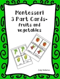 Montessori 3 Part Cards - fruits and vegetables