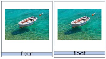 Preview of Montessori 3 part Nomenclature Cards - Sink/Float