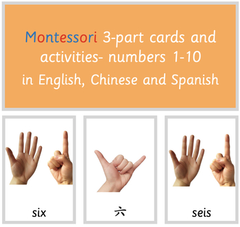 Preview of Montessori 3-part cards and activities - Numbers 1-10