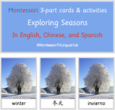 Montessori 3-part cards and activities-Seasons In English,