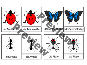 Preview of Montessori 3-teilige Karten - Erste Worte/3-part cards in German 88 words