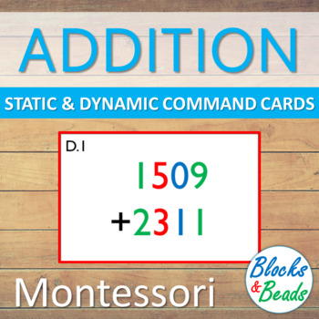 Preview of Montessori: Static & Dynamic Addition Command Cards