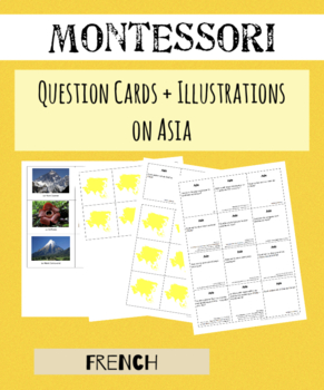 Preview of CULTURE Montessori Asia - Question Cards + Illustrations (FRENCH)