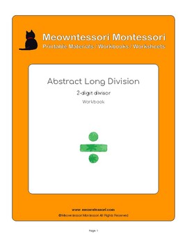 Preview of Montessori Abstract Long Division with 2-digit divisor Workbook