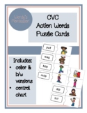 CVC Action Words Puzzle Cards