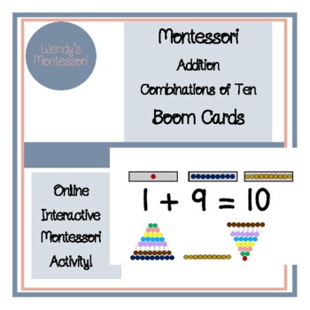 Preview of Montessori Addition Combinations of Ten Boom Cards