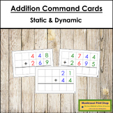 Addition Command Cards - Montessori Math Task Cards (Color-Coded)
